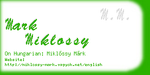 mark miklossy business card