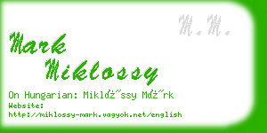 mark miklossy business card